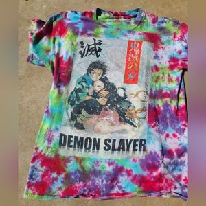 Hand dyed demon slayer anime shirt